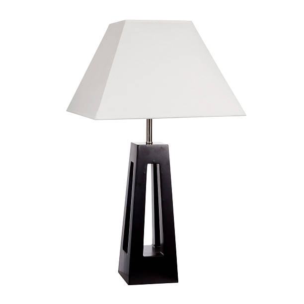 istock Contemporary Table Lamp In Wood Isolated 186735410