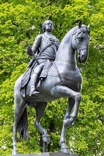 Equestrian lead statue of Franz Stephan of Lorraine, husband of Maria Theresa by Balthasar F. Moll (1717-1785) in public park