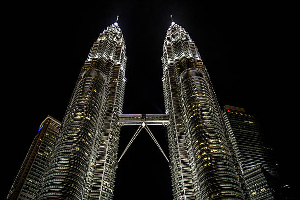 istock Petronas Twin Towers facade by night 186737635