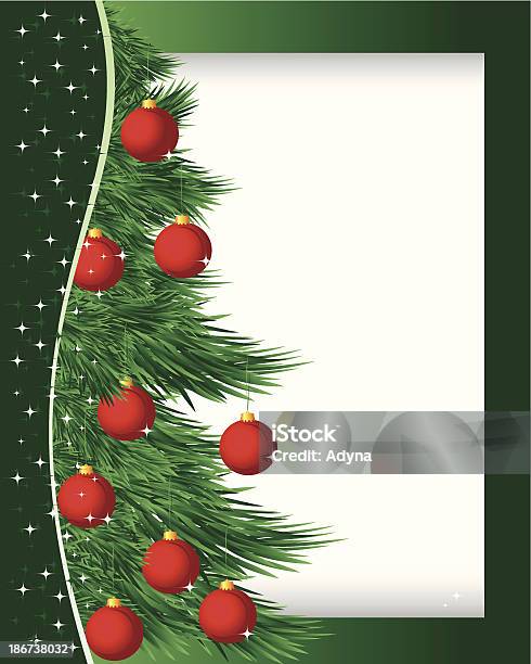 Verde Cartão De Natal - Arte vetorial de stock e mais imagens de Abstrato - Abstrato, Bola de Árvore de Natal, Branco