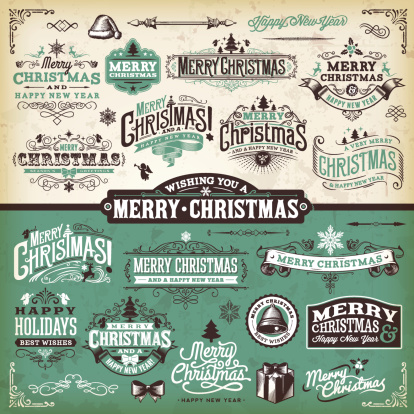 A set of Christmas themed labels, badges and illustrations. EPS 10 file, layered & grouped, 