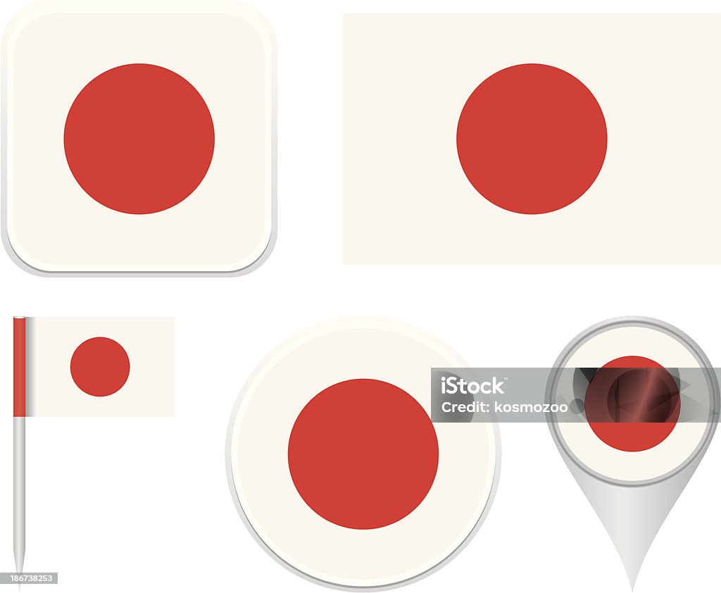日本の国旗 - アイコンのロイヤリティフリーベクトルアート