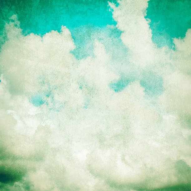 istock White clouds in blue sky vintage 186739135