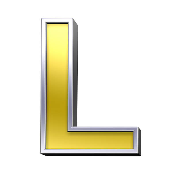 istock One letter from gold with chrome frame alphabet set 186739215