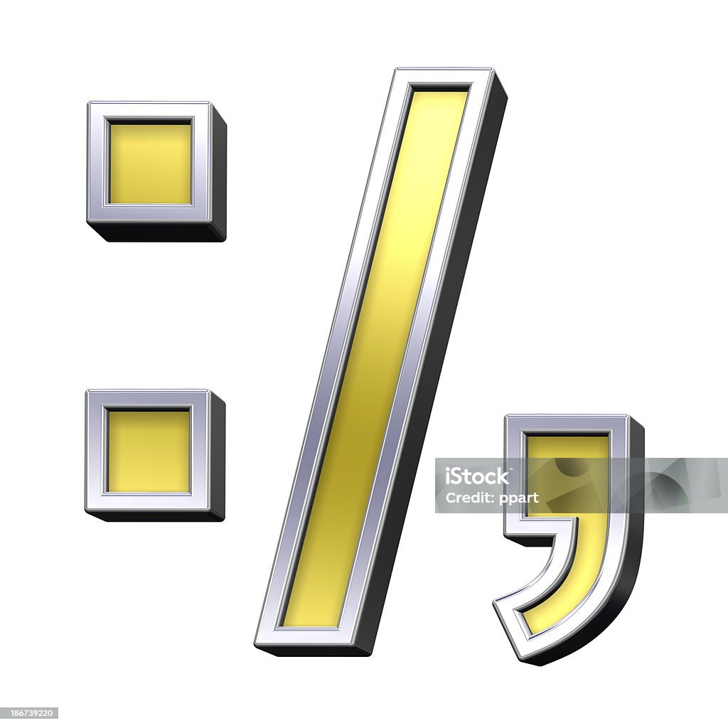 Colon, semicolon, period, comma from alphabet set Computer generated 3D photo rendering. Alphabet Stock Photo