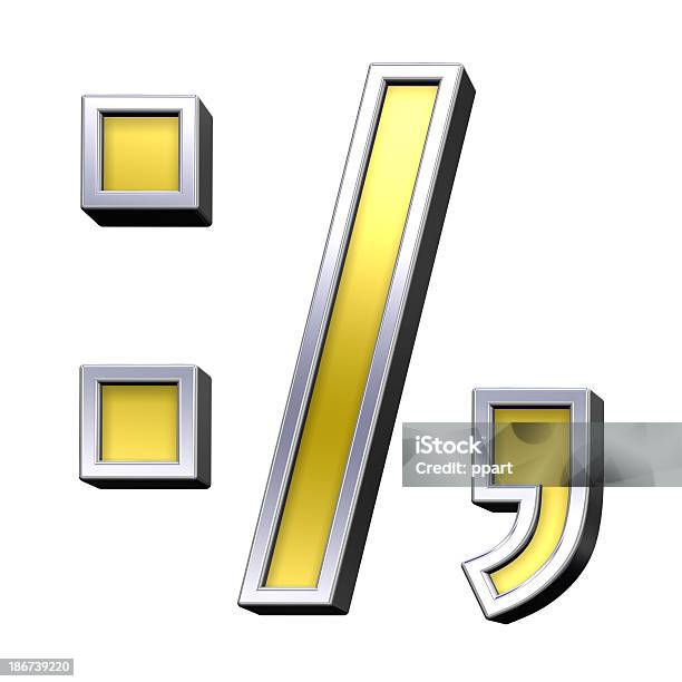 Colon Semicolon Period Comma From Alphabet Set Stock Photo - Download Image Now - Alphabet, Characters, Chrome