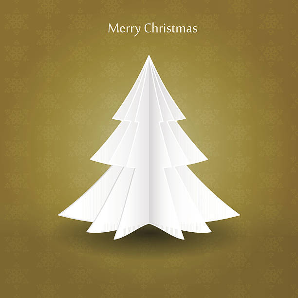 Christmas applique tree vector art illustration