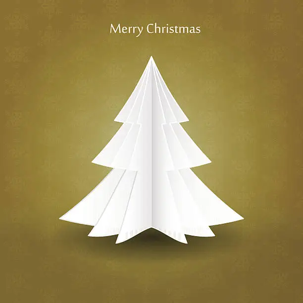 Vector illustration of Christmas applique tree