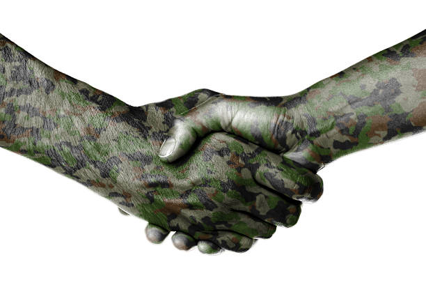 istock Man and woman shaking hands 186740525