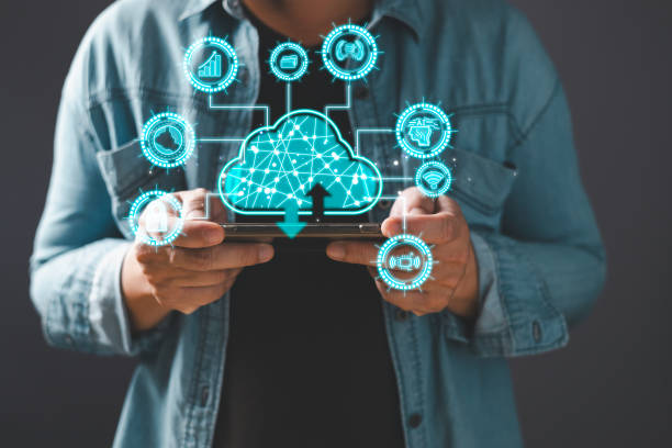 istock businessman use cloud computing diagram show on hand.Data storage.the use of online digital network technology in business, buying and selling commerce online digital marketplace 1867419939