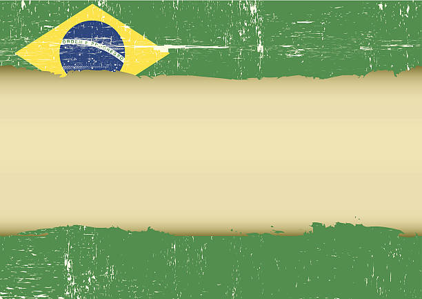 поцарапанный флаг бразилии - flag brazil brazilian flag dirty stock illustrations