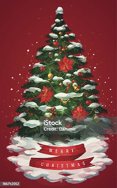 Choinka - Stockowe grafiki wektorowe i więcej obrazów Boże Narodzenie - Boże Narodzenie, Dzwon, Powrót do retro