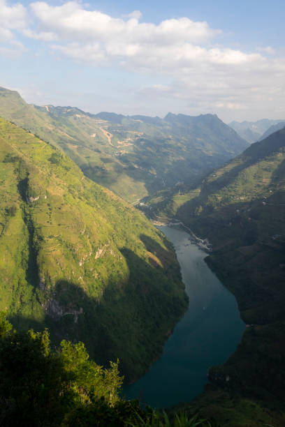 istock Views down over the blue river from the Ma Pi Leng pass on the Ha Giang Loop in Northern Vietnam 1867424658