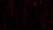Binary Code Strings Matrix Style Backdrop In Red 4K Stock Video ...