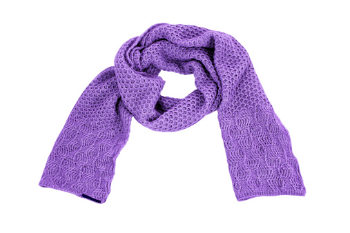 Wool purple neckpiece (isolated on white)