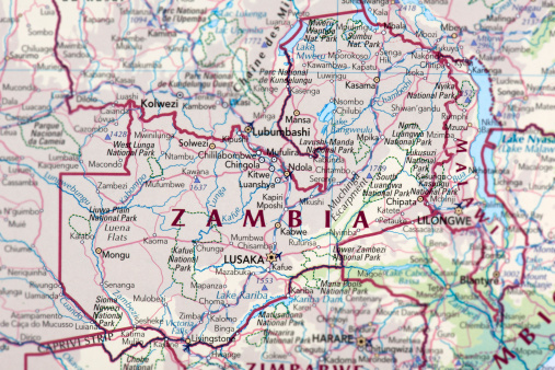 Map of Zambia. 