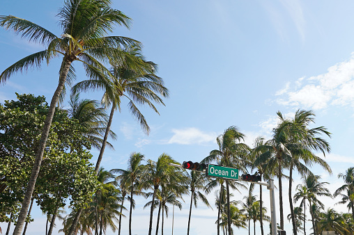 Ocean Drive street sign in Miami South Beach