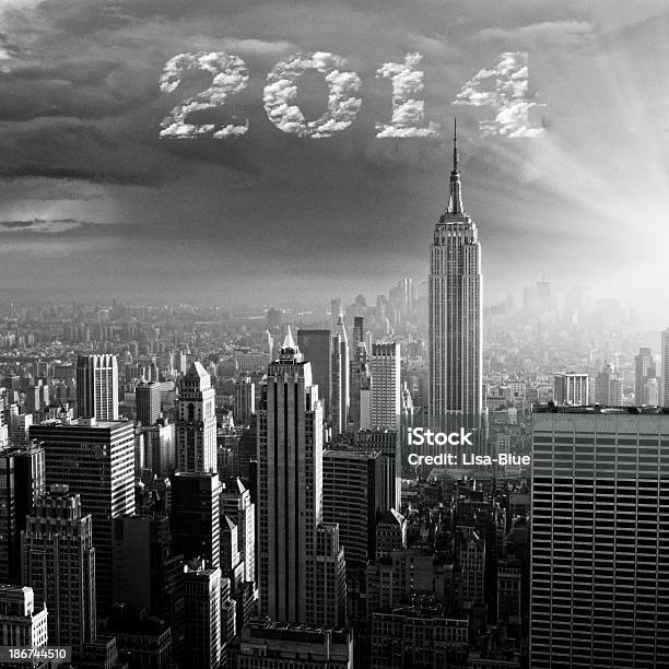 Neues Jahr 2014 Über Manhattan Stockfoto und mehr Bilder von 2014 - 2014, Ansicht aus erhöhter Perspektive, Bankenviertel