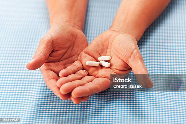 Medicines In Hand Stock Photo - Download Image Now - 60-64 Years, Adult, Adults Only