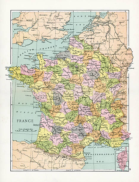istock Antique Map of France 186745090