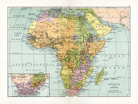 Vintage map of Africa, from 1894