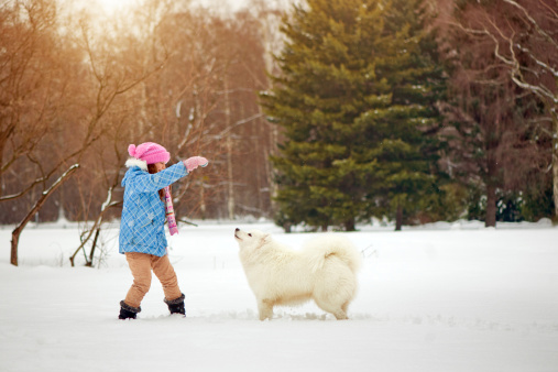 Little girl and her dog