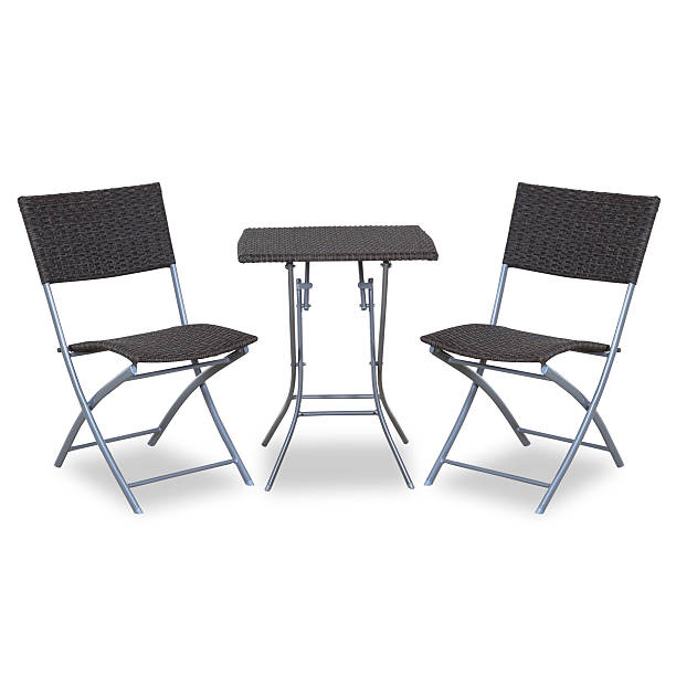 istock Contemporary Folding Table And Chairs Isolated On White Background 186745970