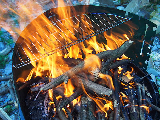 Fuoco per barbecue - foto stock