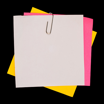 stack of paper note with clip