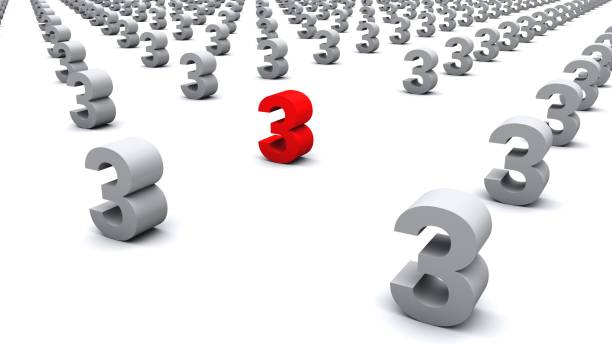 istock 3D illustration of the number three Standing out from the crowd 1867472540