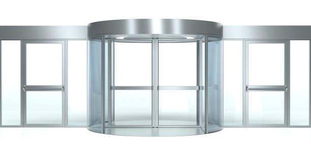 istock Revolving door isolated on white 1867477859