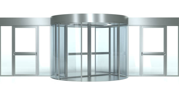 Revolving door isolated on white