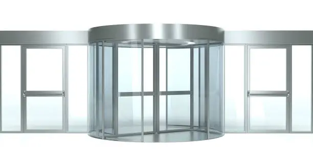 Photo of Revolving door isolated on white