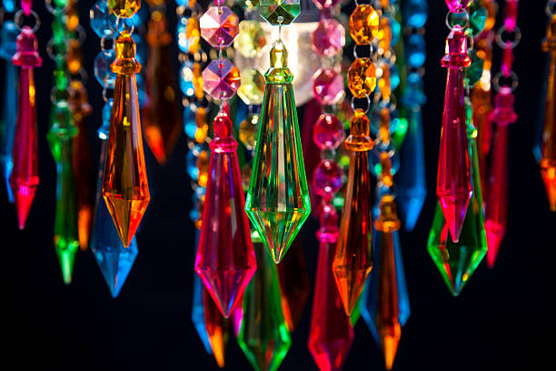 Chandelier against black