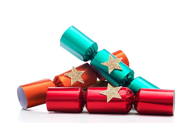 Crackers Christmas Crackers isolated christmas cracker stock pictures, royalty-free photos & images