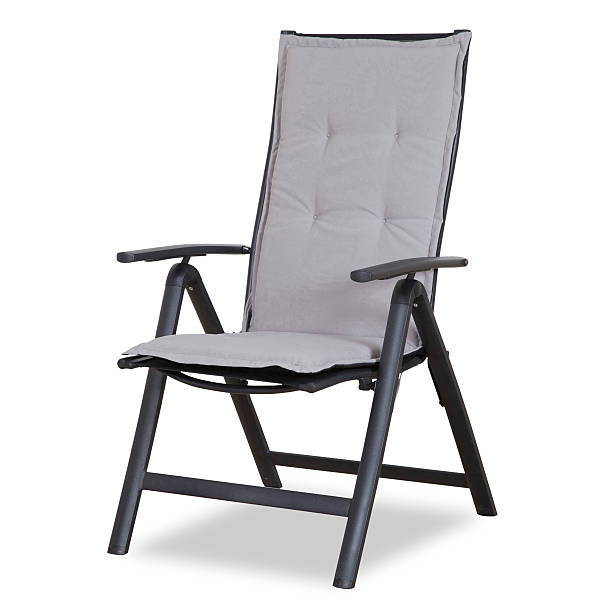 istock Foldable Aluminium And Pine Deck Chair Isolated 186749370