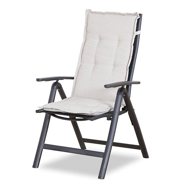 istock Foldable Aluminium And Pine Deck Chair Isolated 186749371