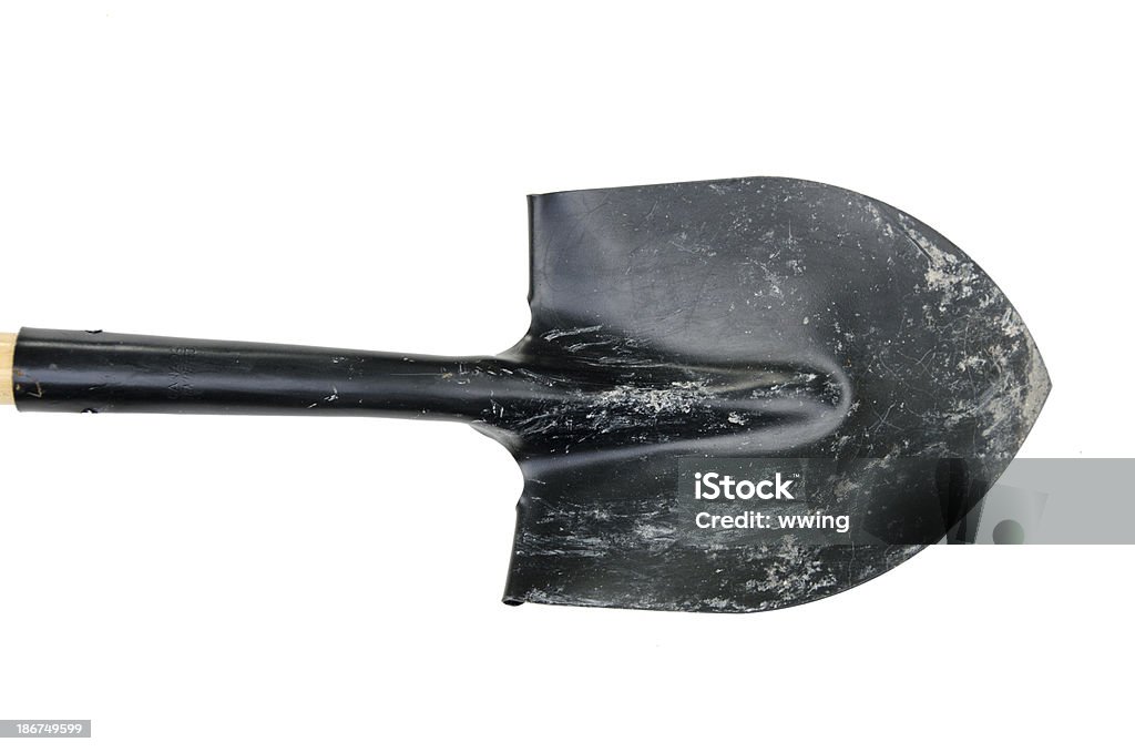 Shovel with Clipping path The head of a used garden shovel with clipping path. Clipping Path Stock Photo