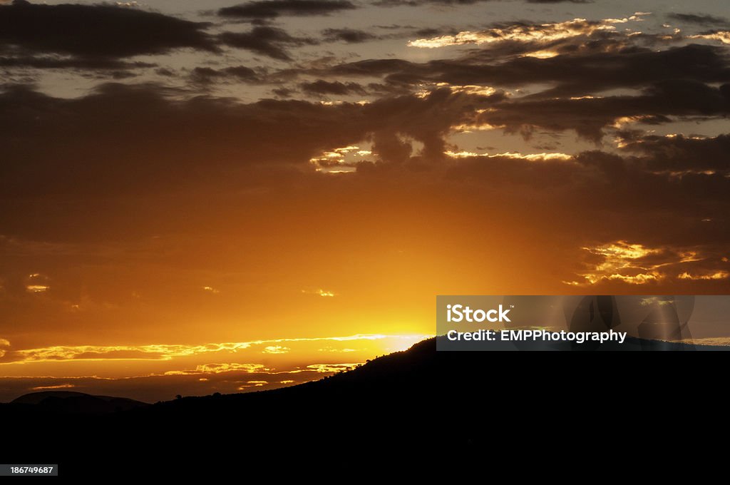 Pôr do sol sobre a planície sul-africano - Foto de stock de Beleza natural - Natureza royalty-free