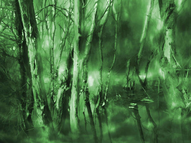 istock The ghost lake. Digital illustration art. 1867508656