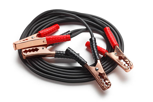 Jumper Cables Jumper cables isolated on white. Clipping path included. jumper cable stock pictures, royalty-free photos & images