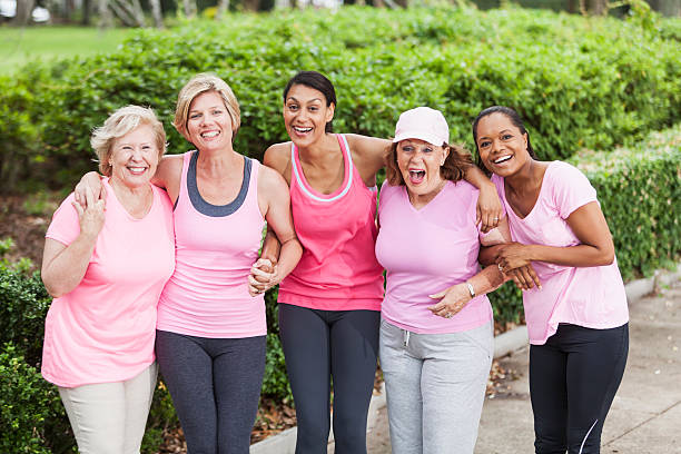 istock Group of women wearing pink 186752223