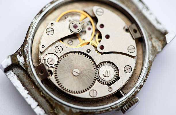 istock Close-up of a vintage rusty clock 186752344