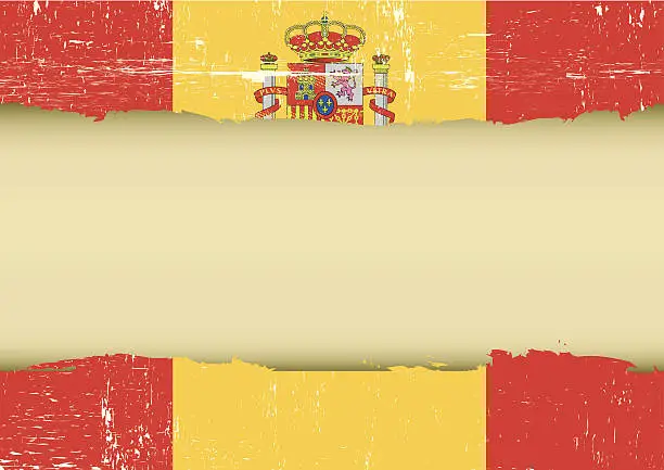 Vector illustration of Spain scratched flag