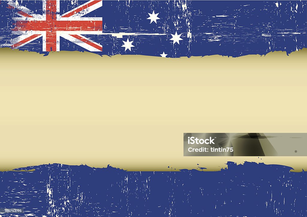 Australian scratched flag An australian flag with a large frame for your message Australia stock vector