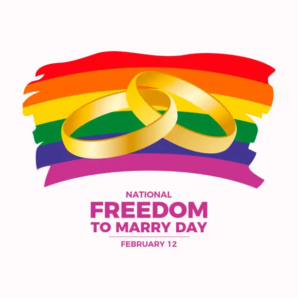 Vector illustration of National Freedom to Marry Day poster vector illustration