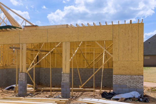 istock Building wooden framework for new house under construction 1867534429