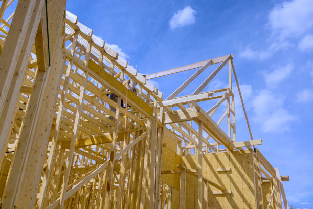 istock An example of framing beams at wooden framework of a new house under construction 1867534430