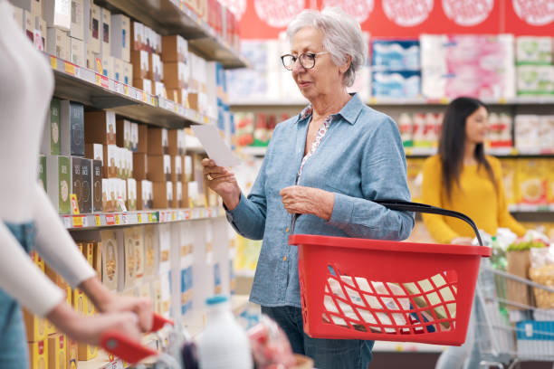 istock Senior woman doing grocery shopping 1867547102