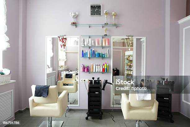 Clean European Hair Salon Stock Photo - Download Image Now - Architecture, Backgrounds, Barber